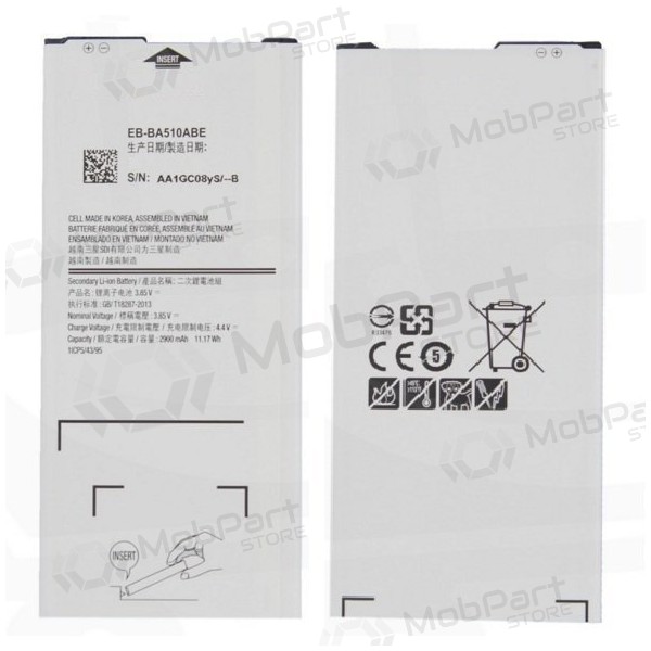 Samsung A510 Galaxy A5 (2016) (EB-BA510ABE) bateria / acumulador (2900mAh) Samsung A510 Galaxy A5 (2016) (EB-BA510ABE) bateria / acumulador (2900mAh)