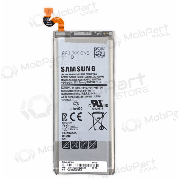 Samsung N950F Galaxy Note 8 bateria / acumulador (BBN950ABE) (3300mAh) (service pack) (original) Samsung N950F Galaxy Note 8 bateria / acumulador (BBN950ABE) (3300mAh) (service pack) (original)