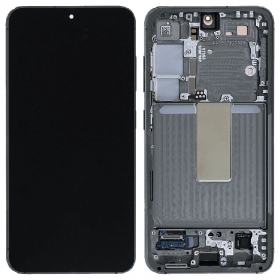 Ekranas Samsung S911 S23 5G su lietimui jautriu stikliuku e rėmeliu Green original (service pack)