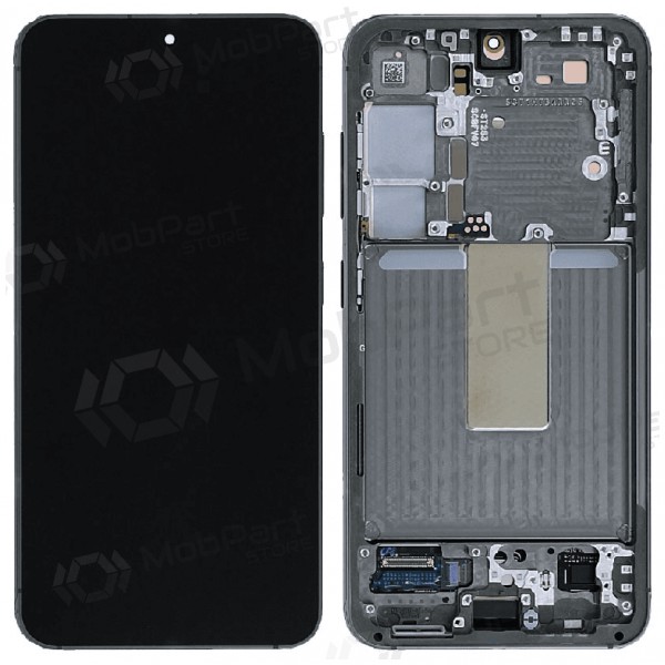 Ekranas Samsung S911 S23 5G su lietimui jautriu stikliuku e rėmeliu Green original (service pack)