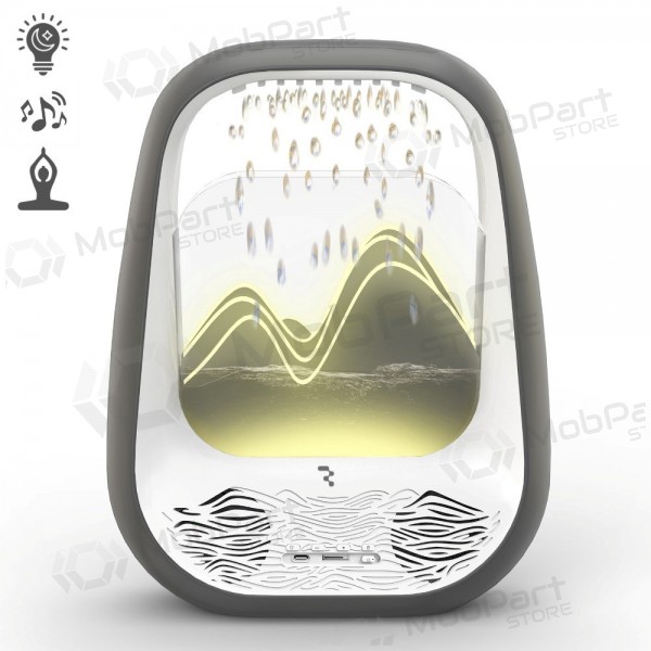 Alto-falante Bluetooth relaxante com iluminação RGB Relaxing Rain cinza