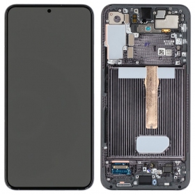 Ekranas Samsung S906 S22 Plus su lietimui jautriu stikliuku e rėmeliu Black original (service pack)