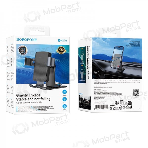 Suporte para telefone de carro Borofone BH119 (dashboard) preto