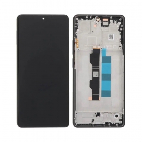 Ekranas Xiaomi Redmi Note 13 Pro 4G/Poco M6 Pro 4G su lietimui jautriu stikliuku e rėmeliu Midnight Black original (service pack)