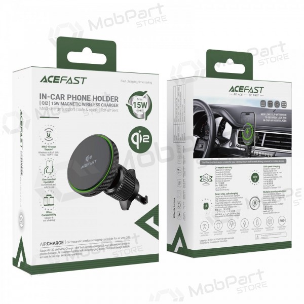 Automobilinis laikiklis-carregador Acefast D33 MagSafe 15W preto