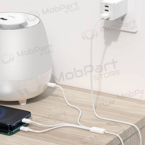 Cabo Baseus Superior USB - microUSB+Lightning+Type-C 3.5A 1.5m (branco) CAMLTYS-02 Cabo Baseus Superior USB - microUSB+Lightning+Type-C 3.5A 1.5m (branco) CAMLTYS-02