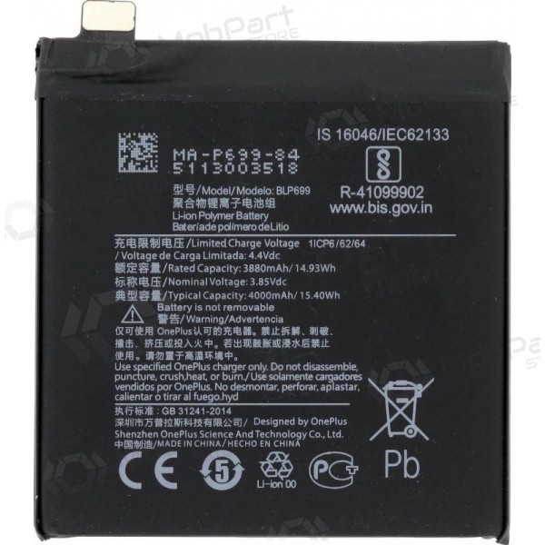 OnePlus 7 / 7 Pro (BLP699) bateria / acumulador (3900mAh) OnePlus 7 / 7 Pro (BLP699) bateria / acumulador (3900mAh)