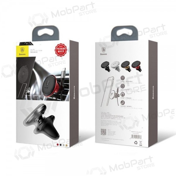 Telefono laikiklis Baseus Magnetic Air Vent With Cable Clip preto SUGX020001