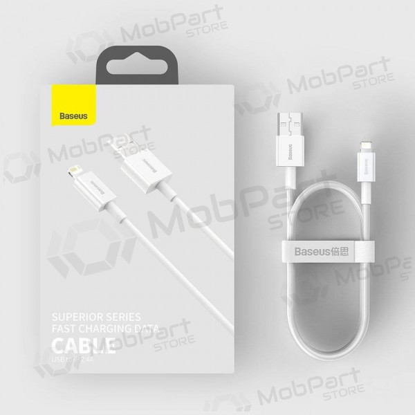 USB cabo Baseus Superior Lightning 2.4A 1.5m (branco) CALYS-B02