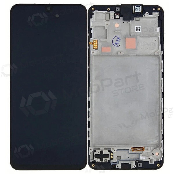 Ekranas Samsung A165 A16 4G su lietimui jautriu stikliuku e rėmeliu Black original (service pack)