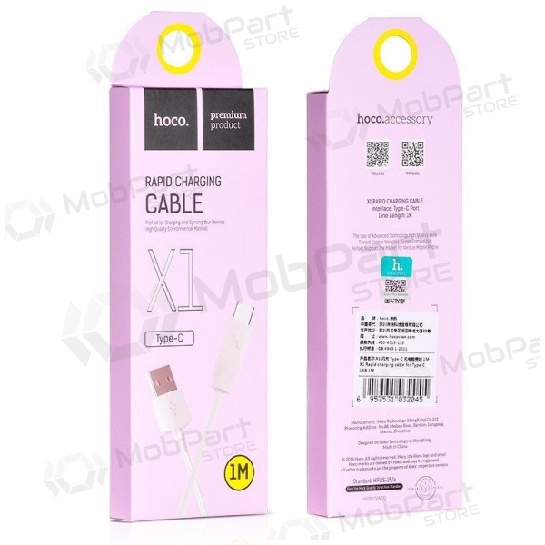 USB cabo HOCO X1 Rapid USB cabo HOCO X1 Rapid