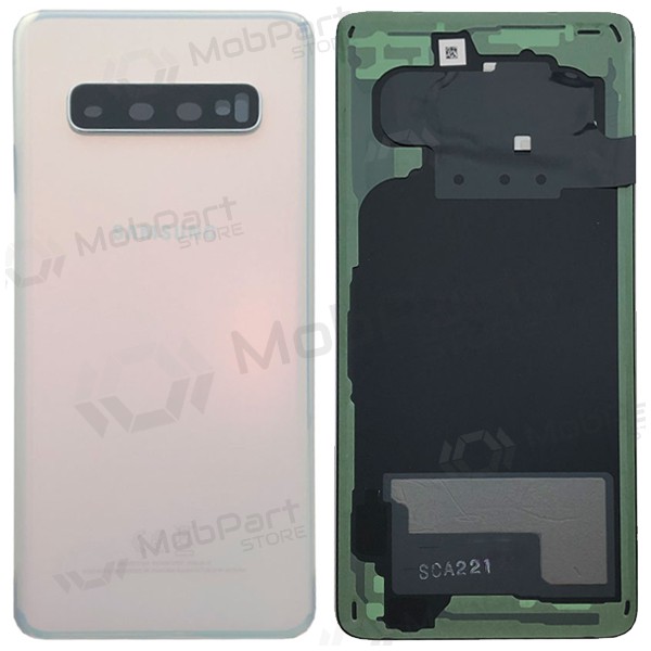 Samsung G973 Galaxy S10 tampa traseira da bateria branco (Prism White) (usado grade C, original) Samsung G973 Galaxy S10 tampa traseira da bateria branco (Prism White) (usado grade C, original)