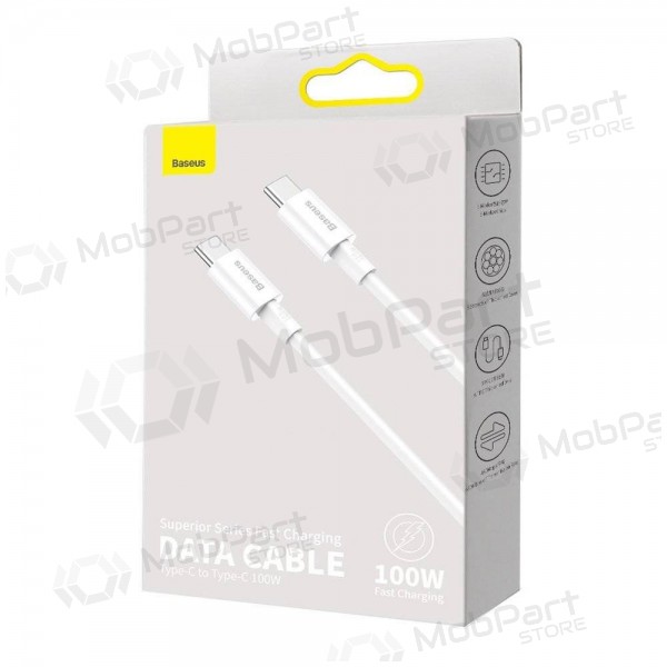 Cabo Baseus Superior Type-C - Type-C 100W 1.0m (branco) CATYS-B02