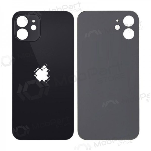 Apple iPhone 12 tampa traseira da bateria (preto) (bigger hole for camera) Apple iPhone 12 tampa traseira da bateria (preto) (bigger hole for camera)