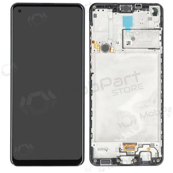 Ekranas Samsung A217F A21s su lietimui jautriu stikliuku e rėmeliu Black original