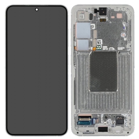 Ekranas Samsung S921 S24 su lietimui jautriu stikliuku e rėmeliu Marble Grey original (service pack)