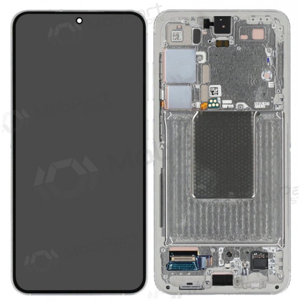 Ekranas Samsung S921 S24 su lietimui jautriu stikliuku e rėmeliu Marble Grey original (service pack)