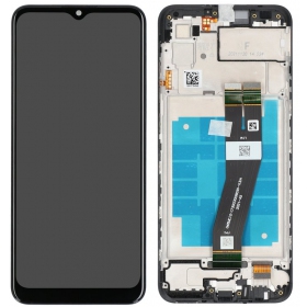 Ekranas Samsung A035G (A03 2022) su lietimui jautriu stikliuku e rėmeliu Black original