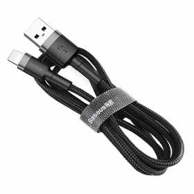USB cabo Baseus Cafule USB-A to Lightning 1.5A 2.0m cinza-preto CALKLF-CG1
