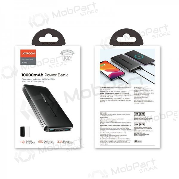 Bateria externa Power Bank Joyroom JR-T012 10000mAh branco Bateria externa Power Bank Joyroom JR-T012 10000mAh branco