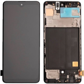 Samsung Galaxy A51 ecrã (preto) (com moldura) (original)