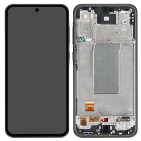 Ekranas Samsung A366 A36 5G su lietimui jautriu stikliuku e rėmeliu original Black (service pack)