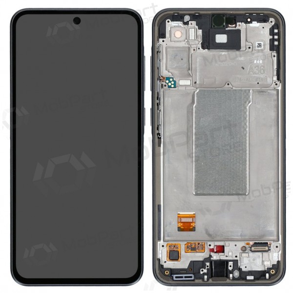Ekranas Samsung A366 A36 5G su lietimui jautriu stikliuku e rėmeliu original Black (service pack)