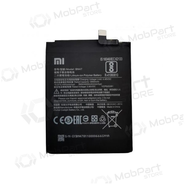Xiaomi Mi A2 Lite / Redmi 6 Pro bateria, akumuliatorius (BN47) (original) Xiaomi Mi A2 Lite / Redmi 6 Pro bateria, akumuliatorius (BN47) (original)