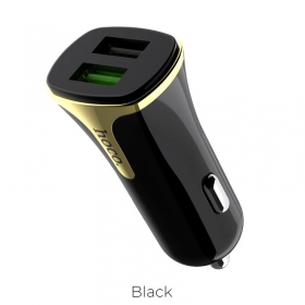 Carregador automobilinis Hoco Z31 Quick Charge 3.0 (3.4A) x 2 USB (preto)