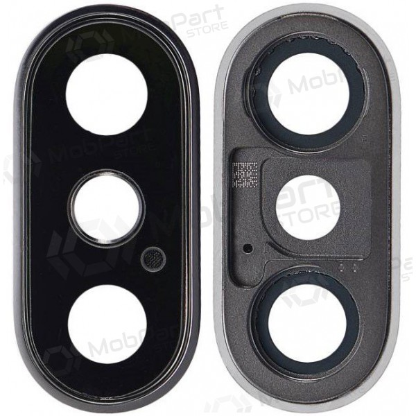 Apple iPhone XS / XS Max lente vidro da câmera (prata) (com moldura) Apple iPhone XS / XS Max lente vidro da câmera (prata) (com moldura)