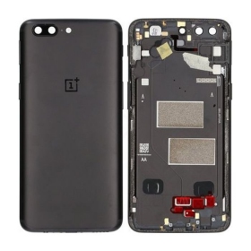 OnePlus 5 tampa traseira da bateria preto (Midnight Black) (usado grade C, original)