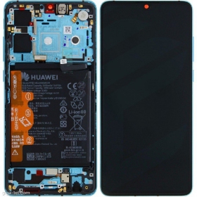 Huawei P30 (new version 2021) ecrã (Aurora) (com moldura e bateria) (service pack) (original)