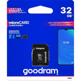 Cartão de memória GOODRAM MicroSD 32GB (class10 UHS-I) + SD Adaptador