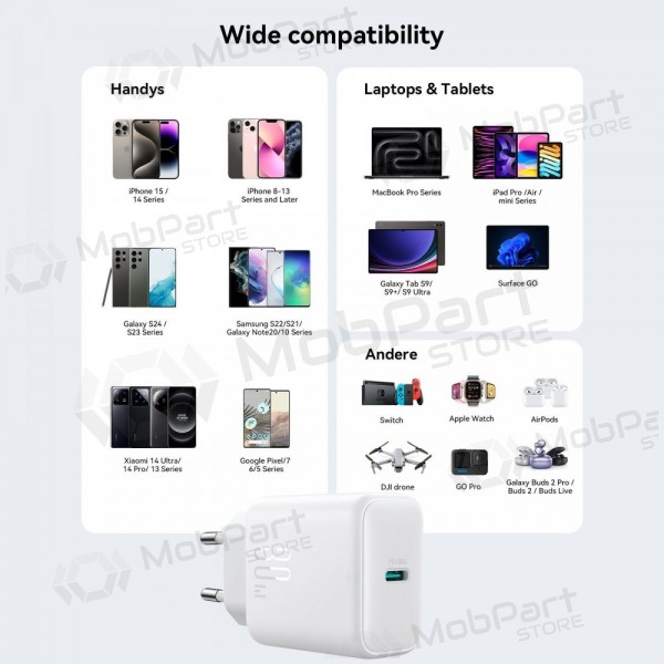 Carregador Joyroom JR-TCF24 USB-C PD30W branco