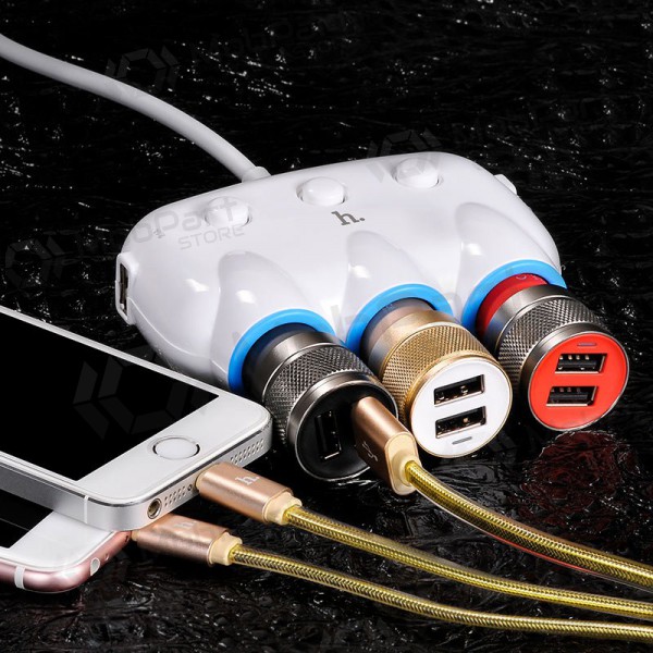 Carregador de carro - šakotuvas Hoco C1 2xUSB 3xconnector (3.1A) Carregador de carro - šakotuvas Hoco C1 2xUSB 3xconnector (3.1A)