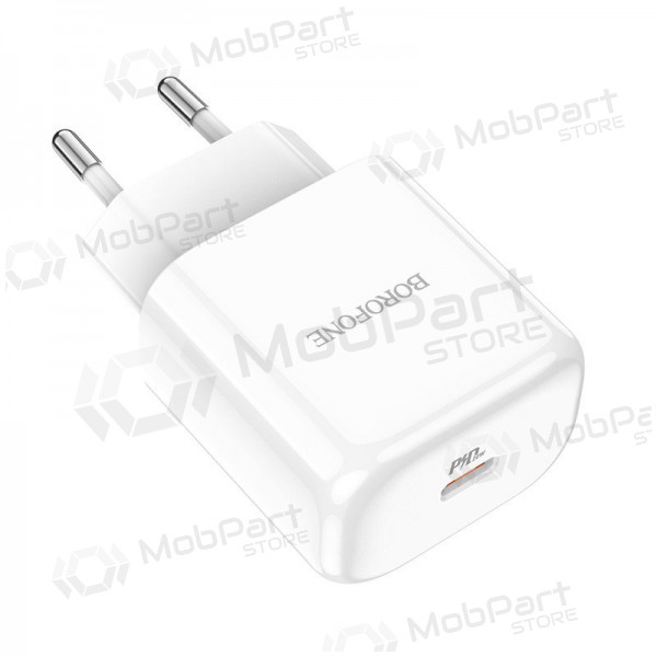 Carregador Borofone BN3 Type-C QC 3.0, PD 2.0 20W (branco)