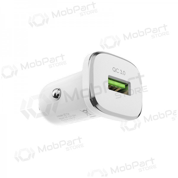 Carregador automobilinis Borofone BZ12A Quick Charge 3.0 + Type-C (branco)