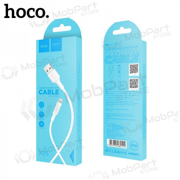 USB cabo HOCO X25 lightning 1.0m (branco) USB cabo HOCO X25 lightning 1.0m (branco)