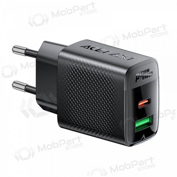 Carregador Acefast A98 30W GaN USB-C/USB-A preto