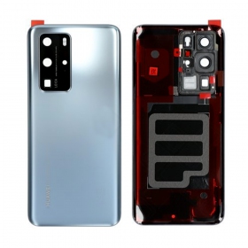 Huawei P40 Pro tampa traseira da bateria prata (Silver Frost) (usado grade C, original)