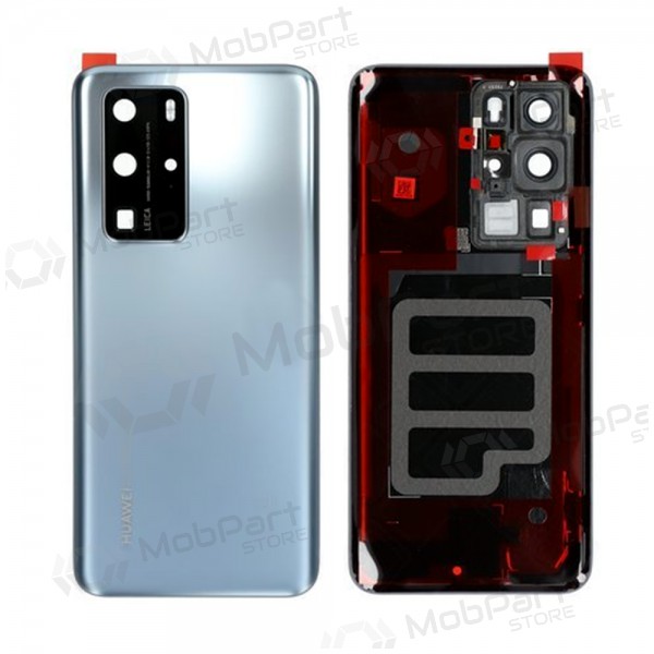 Huawei P40 Pro tampa traseira da bateria prata (Silver Frost) (usado grade C, original)