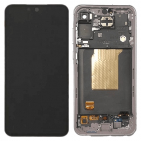 Ekranas Samsung A556 A55 5G su lietimui jautriu stikliuku e rėmeliu Awesome Lilac original (service pack)