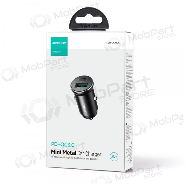 Carregador automobilinis Joyroom CCN05 USB-C/USB-A 30W preto