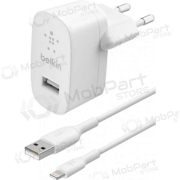 Carregador buitinis Belkin Boost Charge USB-A 12W + Lightning cabo branco