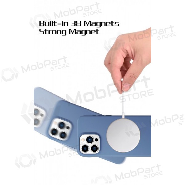 Capa HDD Silicone MagSafe Case Samsung S928 S24 Ultra tamsiai cinza