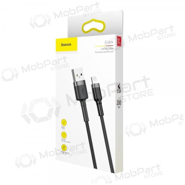 USB cabo Baseus Cafule USB-A to Lightning 1.5A 2.0m cinza-preto CALKLF-CG1