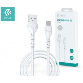 USB cabo Devia Kintone microUSB 1.0m (branco) 5V 2.1A