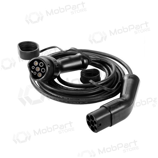 Elektromobilio cabo de carregamento Type 2 - Type 2, 32A, 7.2kW, 1-fazė, 5m Elektromobilio cabo de carregamento Type 2 - Type 2, 32A, 7.2kW, 1-fazė, 5m