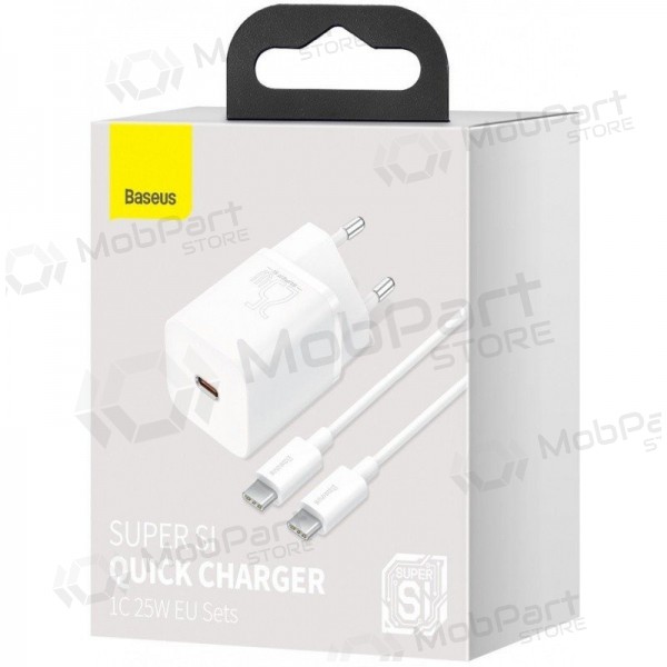 Carregador buitinis Baseus Super Si 25W + Type-C 1.0m branco TZCCSUP-L02
