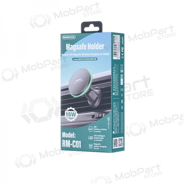 Automobilinis laikiklis-carregador Remax RM-C01 MagSafe 15W preto
